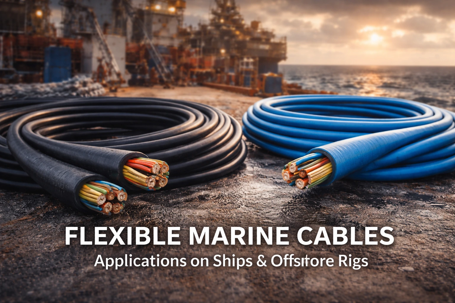 Flexible marine cables used on ships and offshore rigs in harsh environments