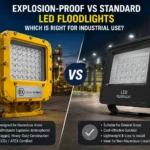 Comparison of explosion proof and standard LED floodlights used in industrial environments